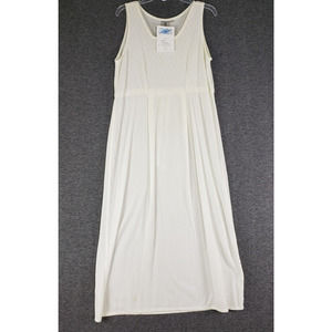 El Huarache Midi Dress Womens Size S White Sleeveless Drawstring Beach Boho Chic